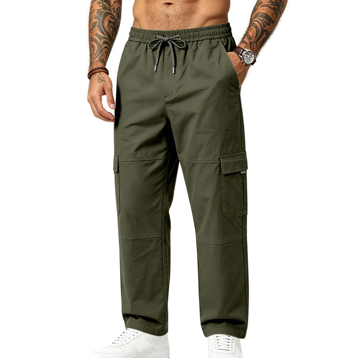 Herren locker geschnittene multifunktionale Cargohose aus Baumwollmischung mit Kordelbund Echoarchiv