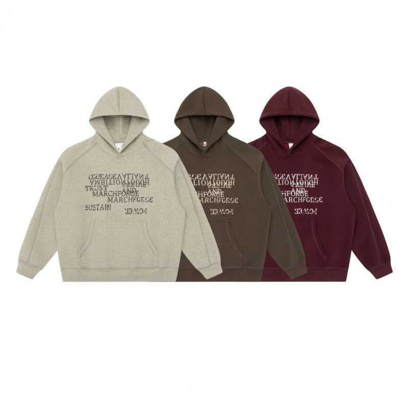 Unisex Oversize Kapuzenpullover mit typografischem Mirror-Print, Kängurutasche und Raglanärmeln Echo Archiv
