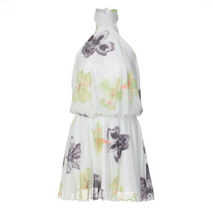 Damen Ärmelloses Blütenmuster Kleid Echo Archiv