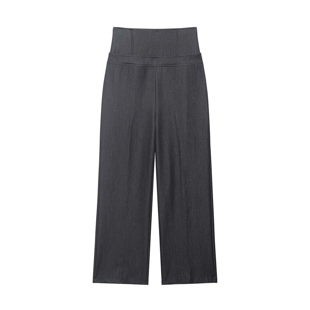 Damen Hochtaillierte Culotte-Hose mit breitem Komfortbund und weitem Bein Echoarchiv