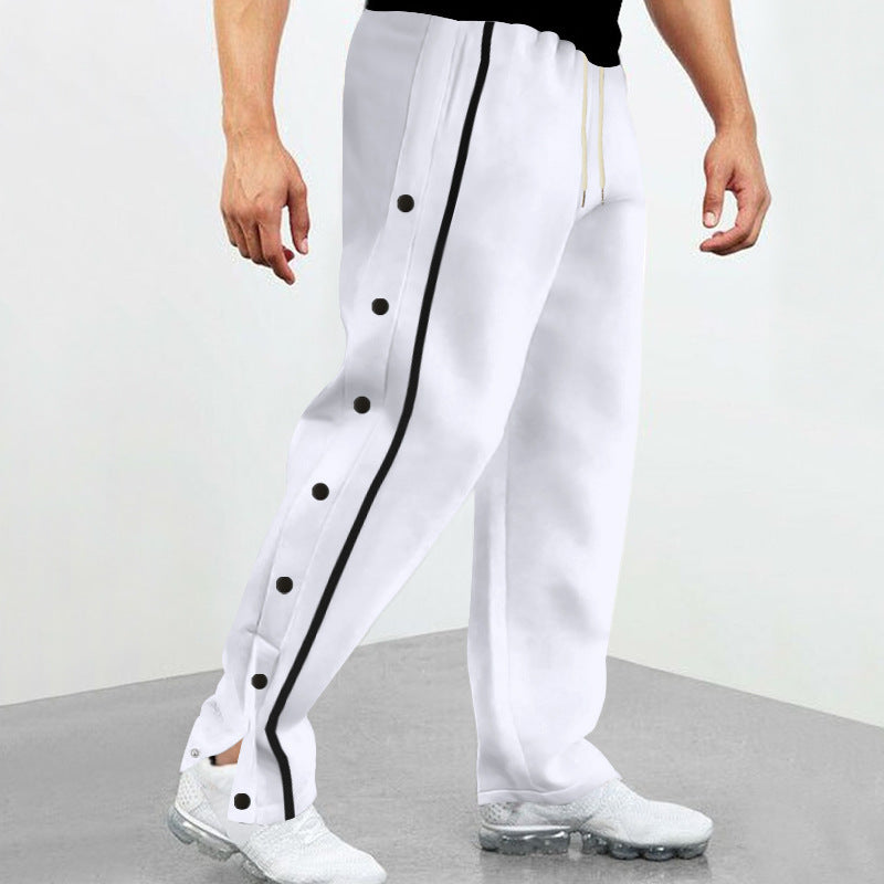Herren Sportliche Freizeithose mit seitlichem Druck und drei Druckknöpfen Echoarchiv