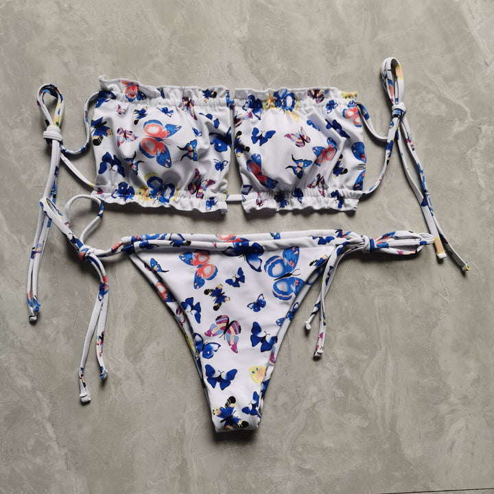 Damen Bandeau-Bikini mit voluminösen Rüschendetails Echo Archiv