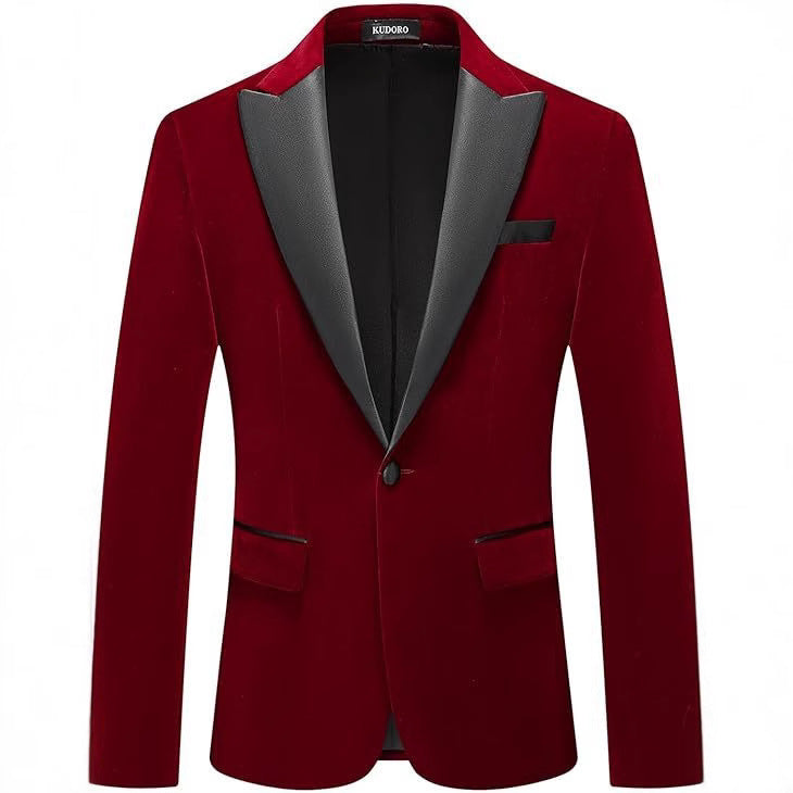 Herren eleganter Smokingblazer mit satinierter Revers und feiner Struktur Echoarchiv