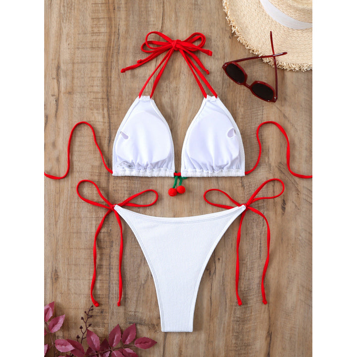Damen Triangle-Bikini mit verspielten Krawatten und fruchtigen Details Echo Archiv
