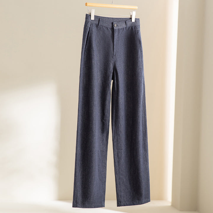 Damen Ärmellose leicht taillierte Weste aus Leinen-Denim mit Knopfleiste und aufgesetzten Taschen Echoarchiv