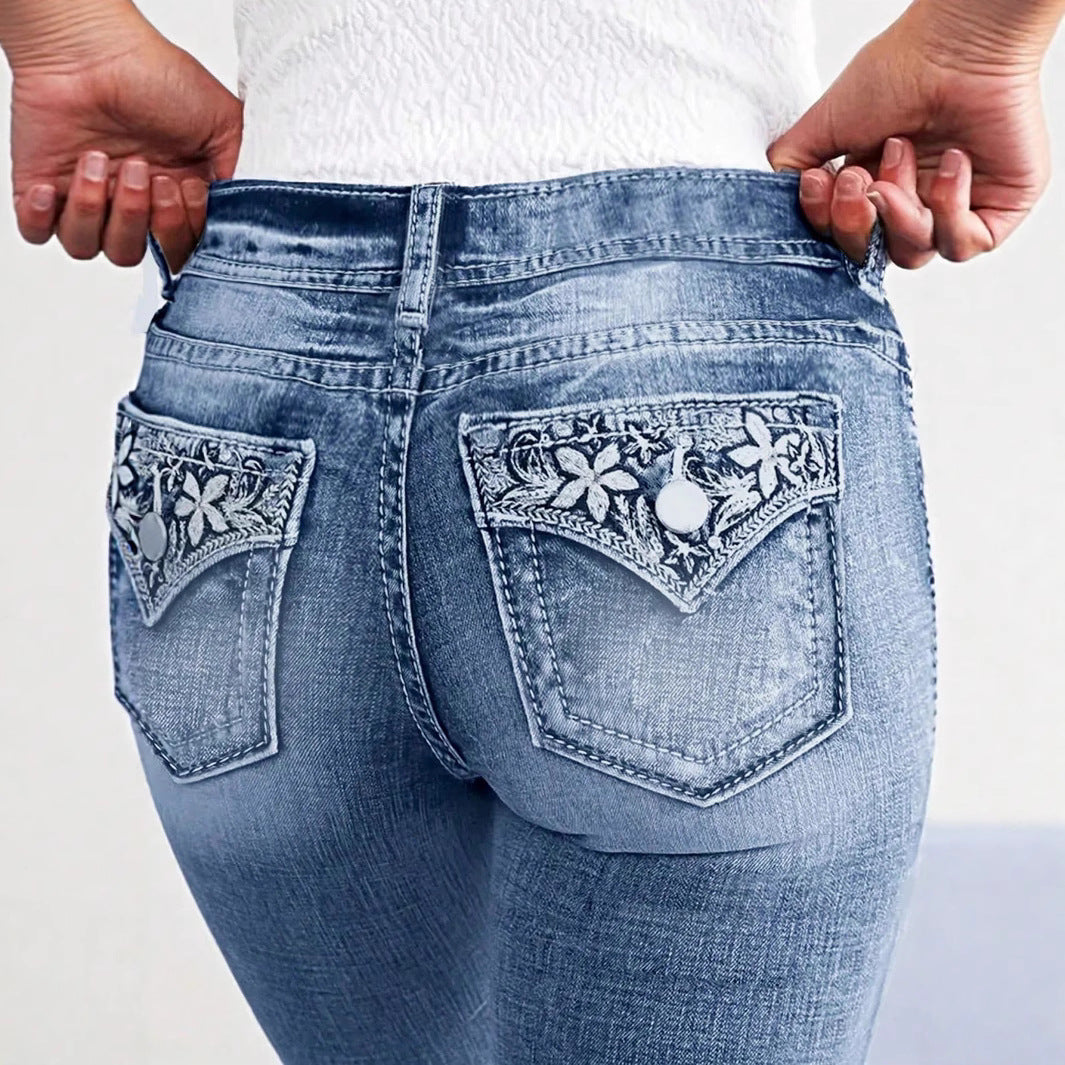 Damen Slim-Fit Stretch-Skinny-Jeans mit schmalem Knöchelabschluss und Five-Pocket-Design Echo Archiv
