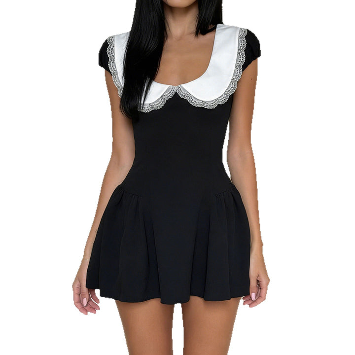 Damen Kleid im Vintage-Stil mit Spitzenkragen und weitem Rock Echo Archiv