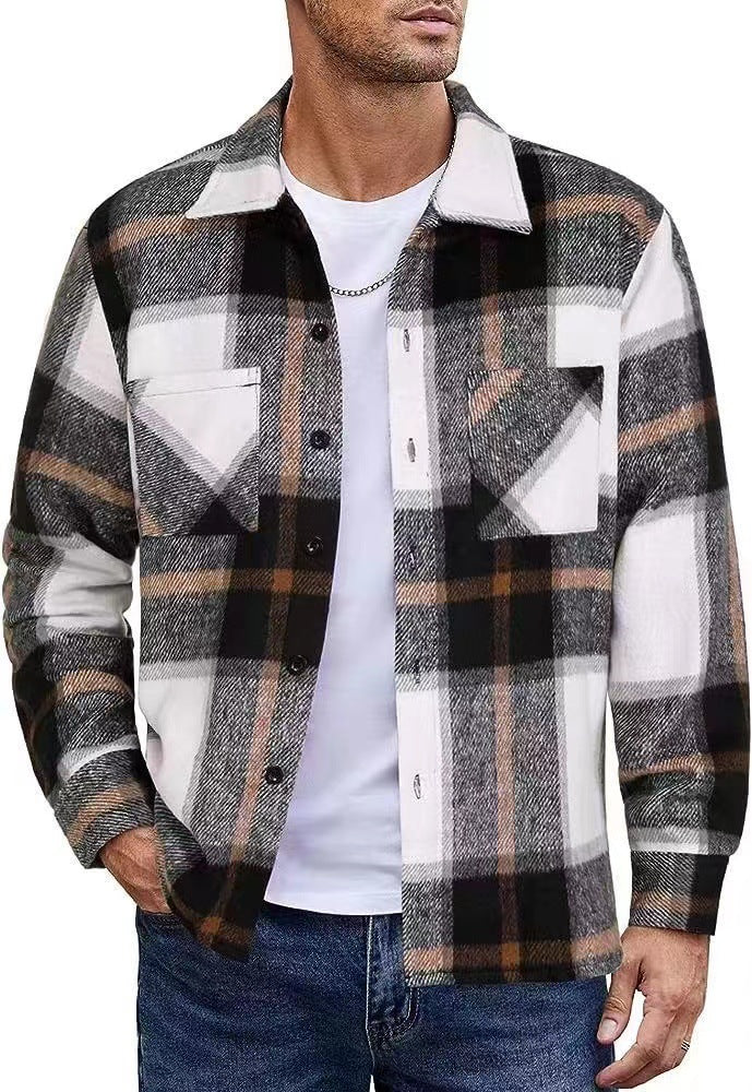 Herren lässige Karomuster Hemdjacke Echoarchiv
