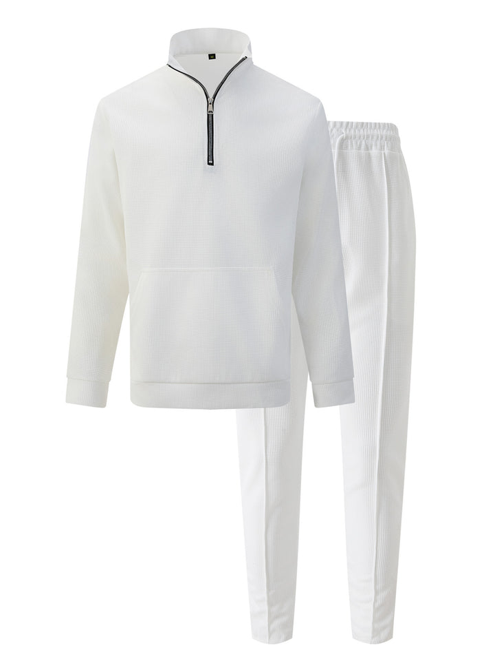 Herren Sportlicher Pullover mit Reißverschluss und bequemen Jogginghosen Echoarchiv