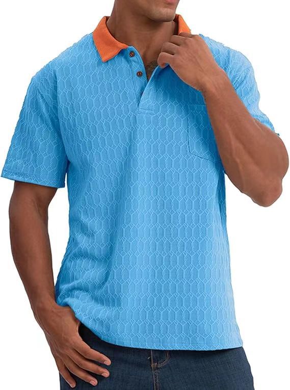 Herren Poloshirt mit strukturiertem Design und kontrastierendem Kragen Echoarchiv