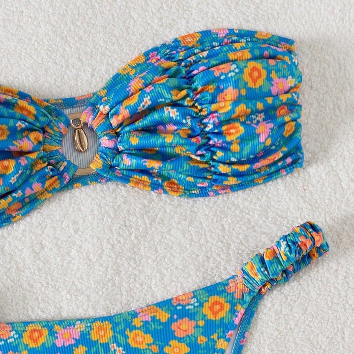 Damen Bandeau-Bikini mit viktorianischem Floralprint Echo Archiv