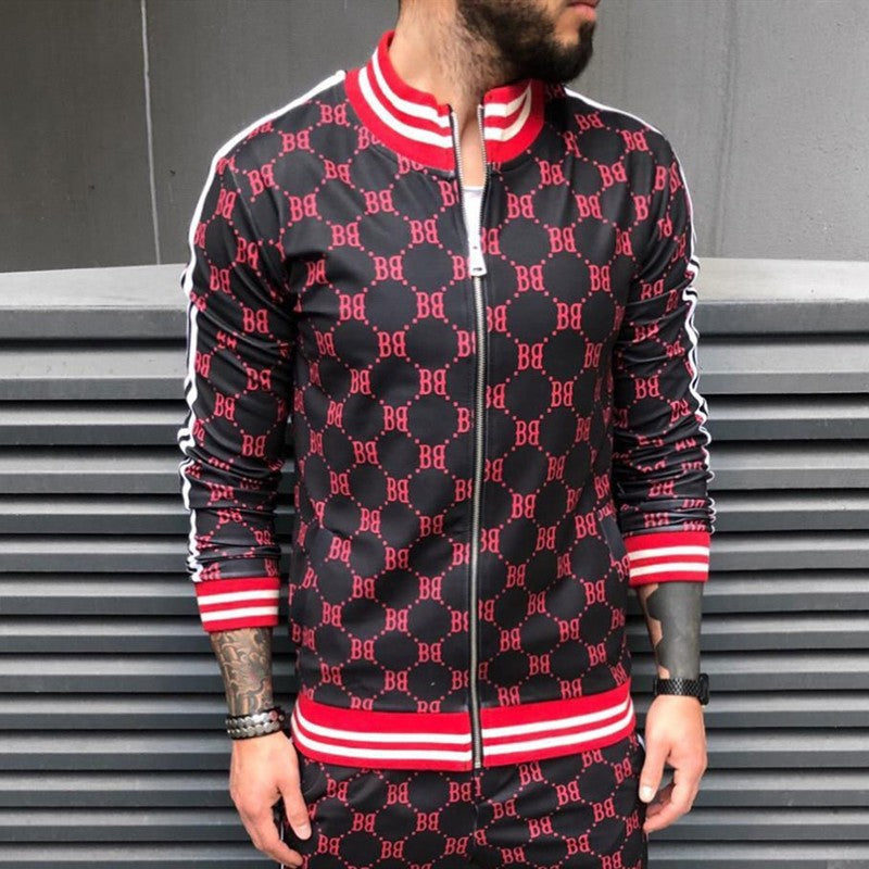 Herren modisches Tracksuit mit grafischem Druck Echoarchiv