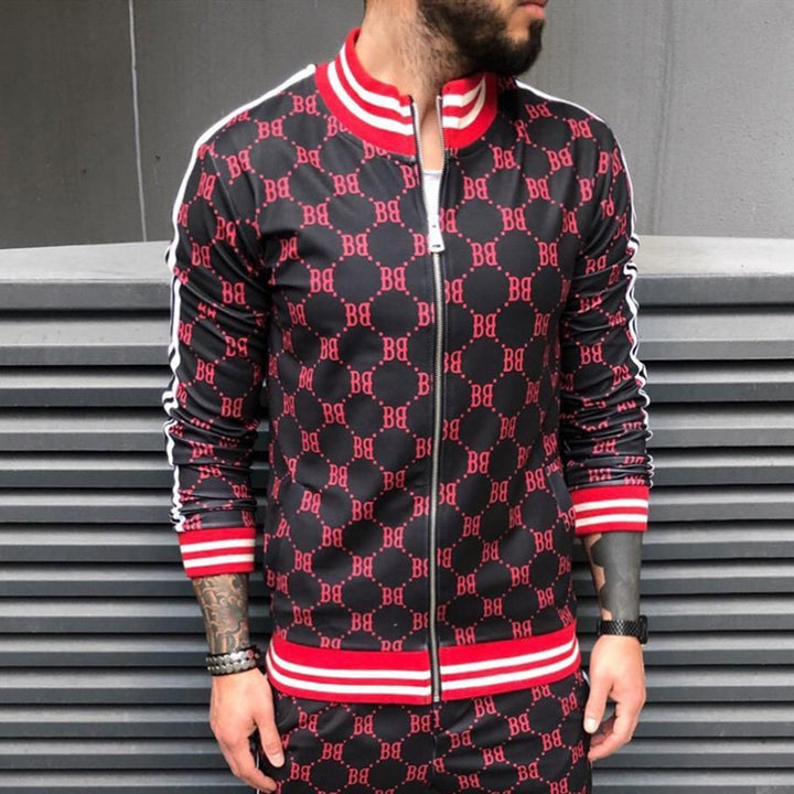 Herren modisches Tracksuit mit grafischem Druck Echoarchiv