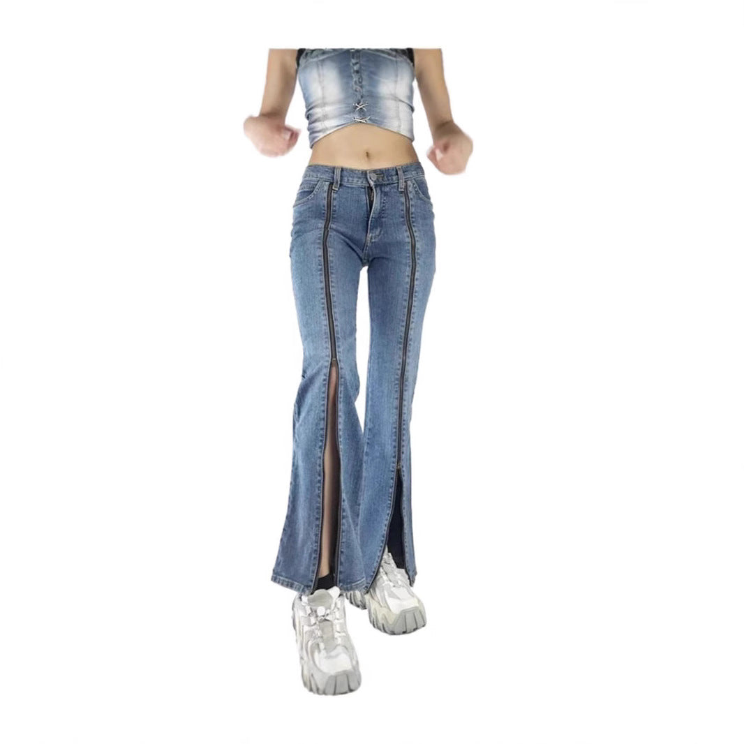 Damen nan weite Jeans mit hoher Taille, geradem Bein und entspanntem Sitz Echo Archiv