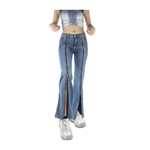 Damen nan weite Jeans mit hoher Taille, geradem Bein und entspanntem Sitz Echo Archiv