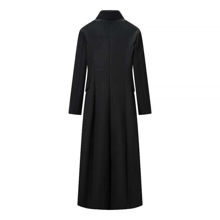 Damen Taillierter Longline-Mantel mit betonter Schulterpartie und Ein-Knopf-Verschluss Echo Archiv