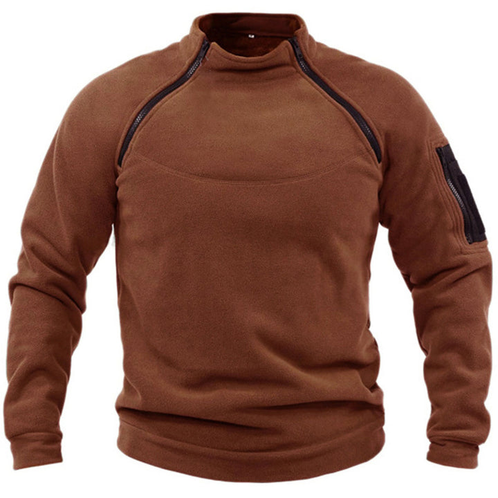 Herren Fleece-Pullover mit Reißverschluss und Taschen Echoarchiv