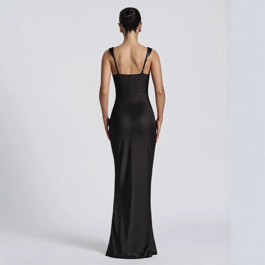 Damen Elegantes Satin-Maxi-Kleid mit figurschmeichelndem Design Echo Archiv
