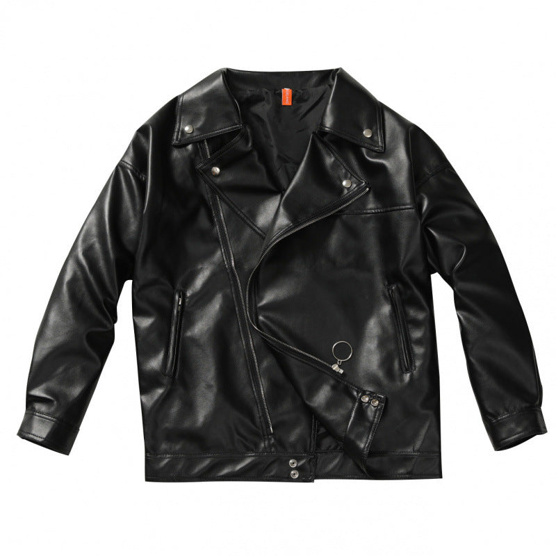 Herren elegante Biker-Lederjacke mit asymmetrischem Reißverschluss Echoarchiv