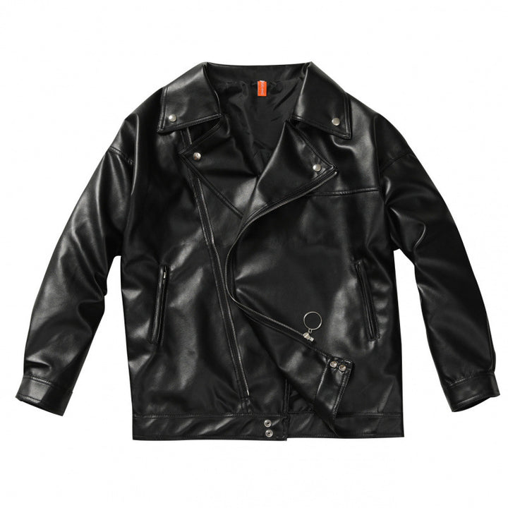 Herren elegante Biker-Lederjacke mit asymmetrischem Reißverschluss Echoarchiv