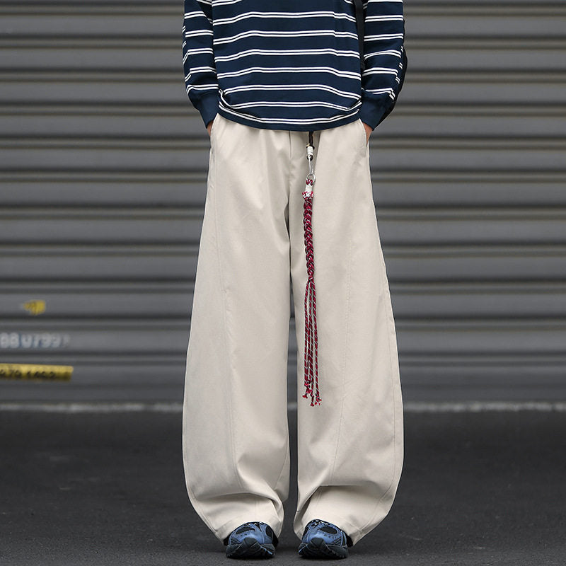 Herren Weit geschnittene Bundfaltenhose im Streetwear-Look mit extra weitem Bein – Sorevano
