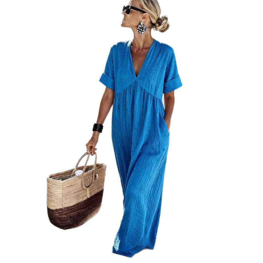 Damen Maxikleid mit lässigem Schnitt und seitlichen Taschen Echo Archiv