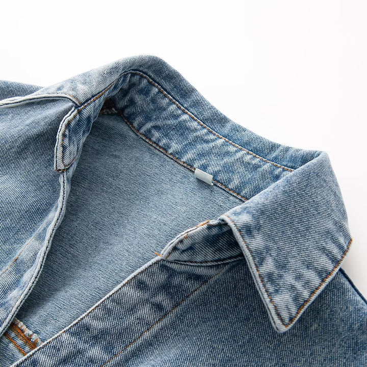 Damen Jeanskleid mit Taillengürtel, Hemdkragen und aufgesetzten Brusttaschen Echo Archiv