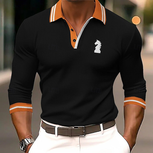 Herren Polohemd mit modernem Design und kontrastierenden Elementen Echoarchiv