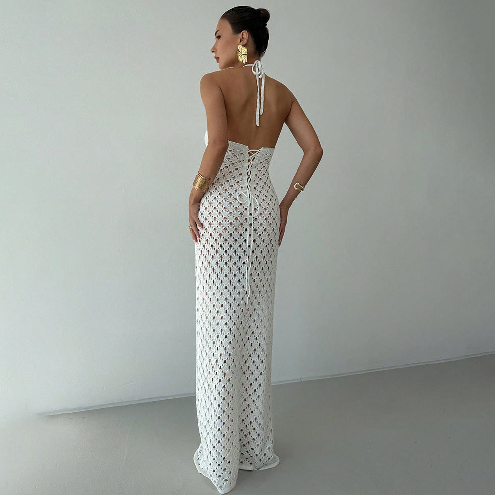 Damen Häkel-Maxikleid mit tiefer Ausschnitt Echo Archiv