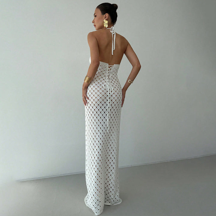 Damen Häkel-Maxikleid mit tiefer Ausschnitt Echo Archiv