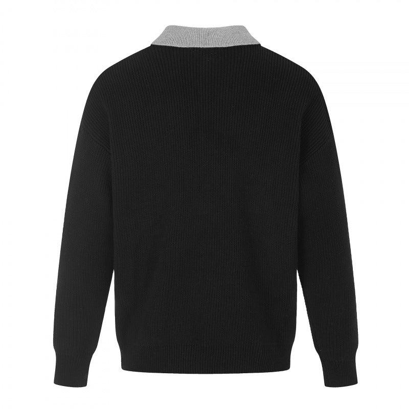 Herren Feinstrick-Polo mit Henley‑Knopfleiste und kontrastierendem Polokragen Echo Archiv