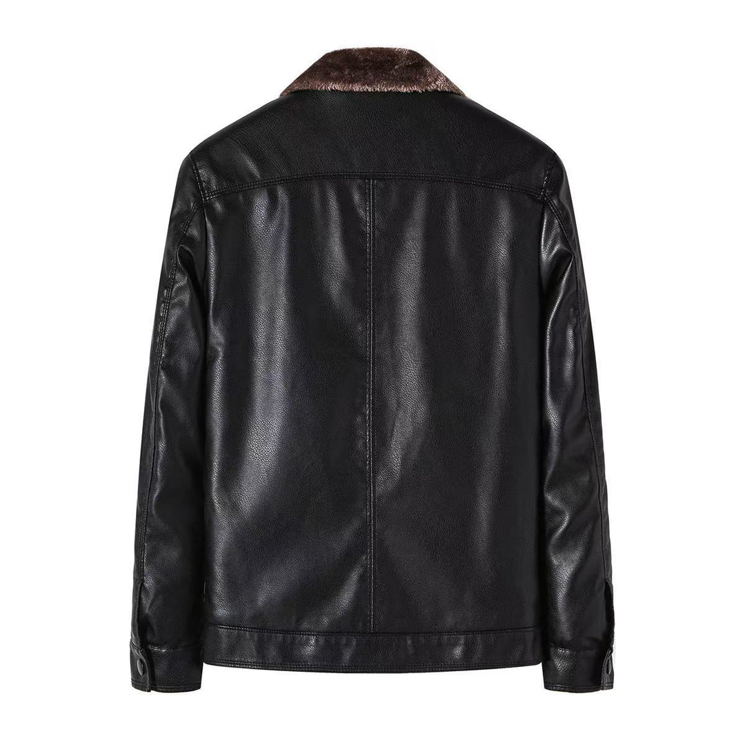 Herren Lässige Kunstlederjacke mit Fleecefutter Echo Archiv