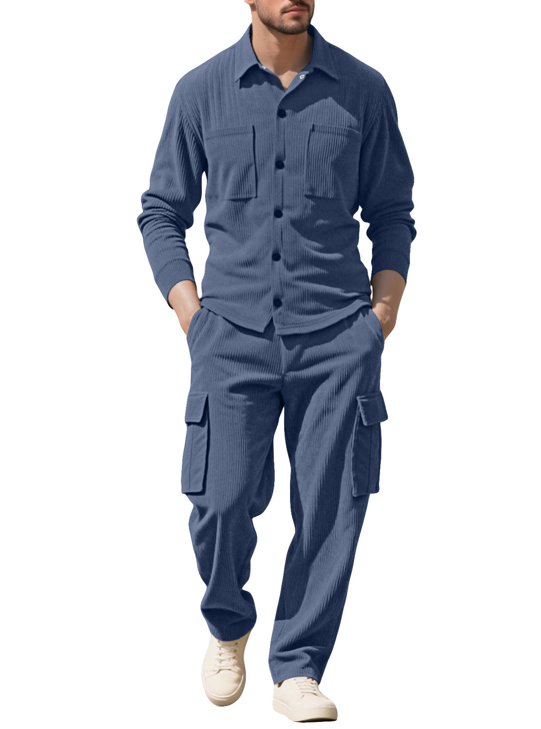 Herren Cargo-Set mit strukturierter Jacke und Hose Echoarchiv