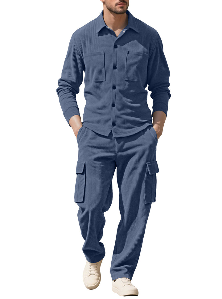 Herren Cargo-Set mit strukturierter Jacke und Hose Echoarchiv