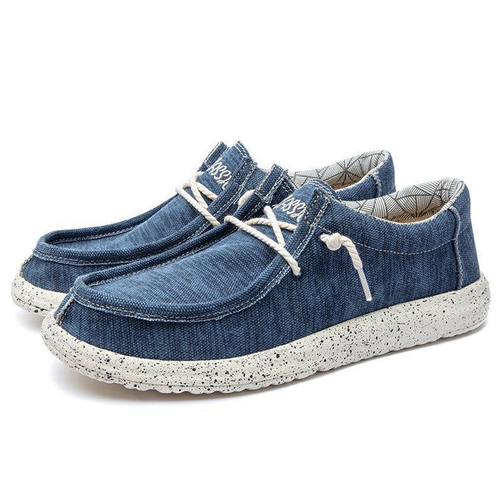 Herren nan lässiger Mokassin-Sneaker aus Jeansstoff mit elastischer Tau-Schnürung und gepolsterter Komfortsohle Echo Archiv