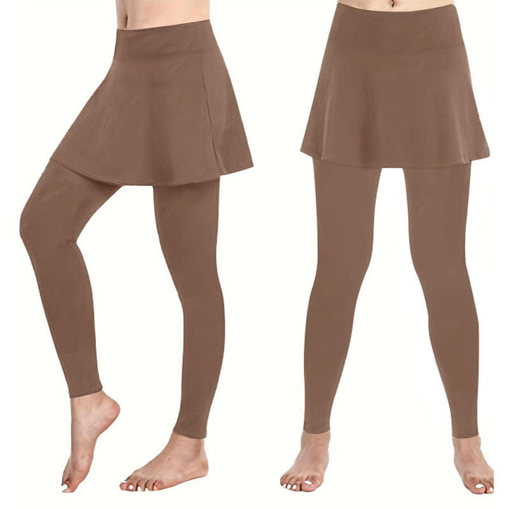 Damen Highwaist-Leggings mit integriertem Tellerrock und figurschmeichelnder Silhouette Echoarchiv