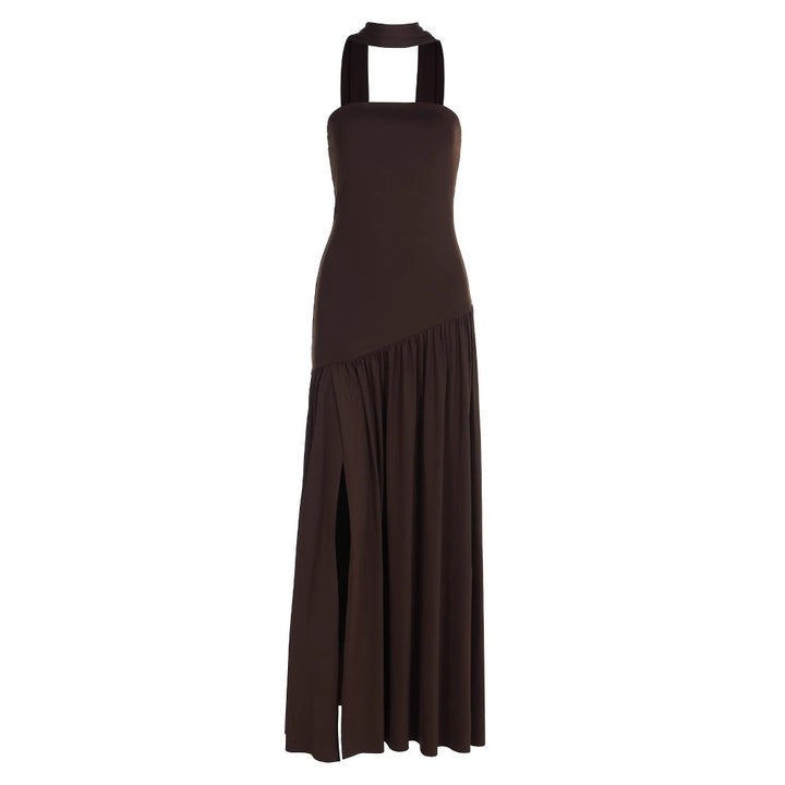 Damen Maxikleid mit schulterfreiem Design und dekorativem Wickelausschnitt Echo Archiv