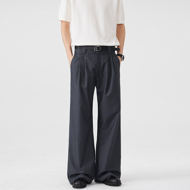 Herren Weite Bundfalten-Hose mit hoher Taille und Stretch-Baumwollmix Echo Archiv