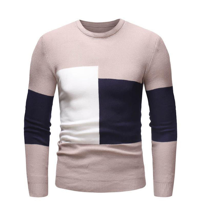 Herren Designer Pullover mit modernem Blockmuster Echoarchiv