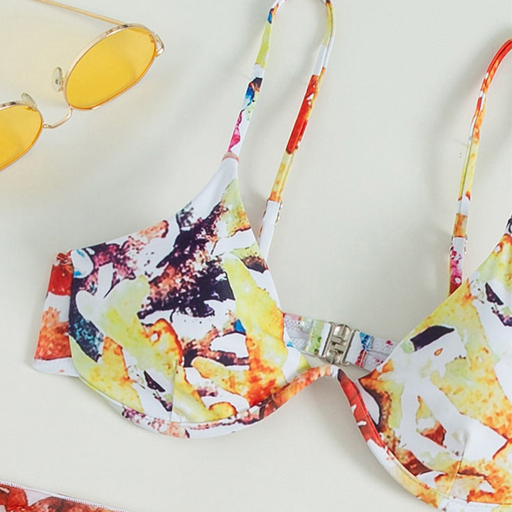 Damen modisches Bikini-Set mit floralem Tuch Echo Archiv