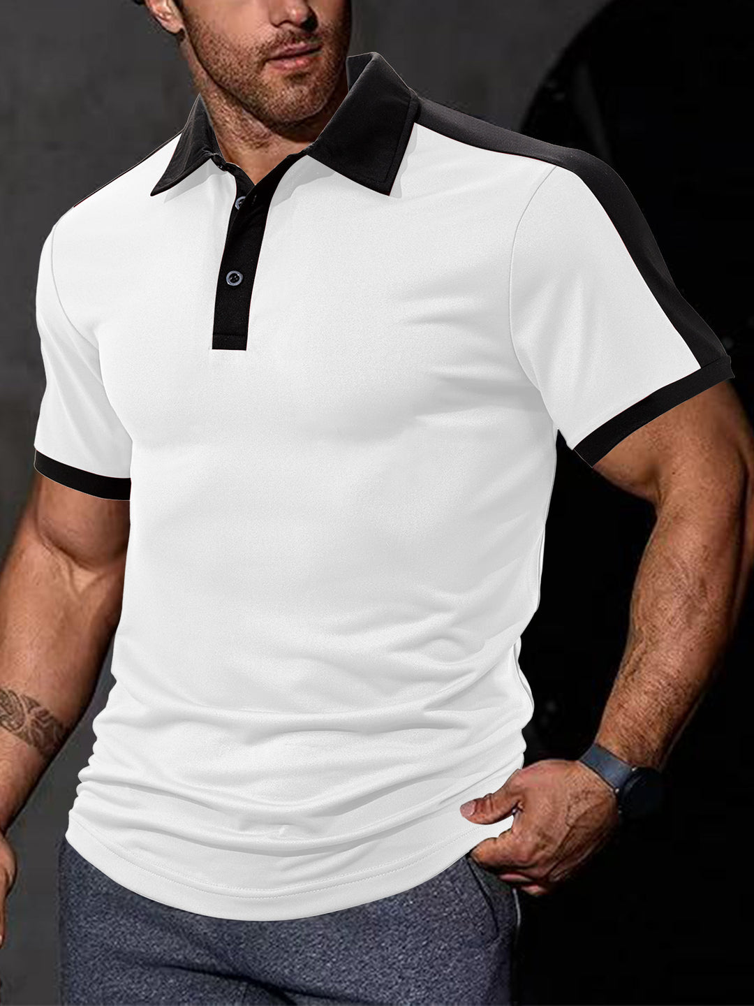 Herren Sportliches Polo-Shirt mit atmungsaktiver Struktur Echoarchiv