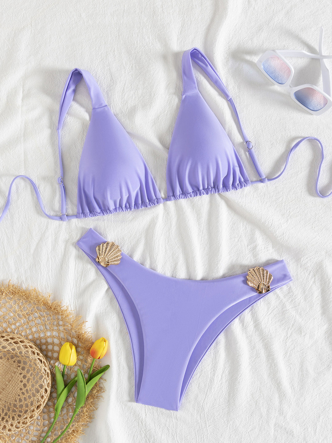 Damen Triangel-Bikini mit Muschel-Applikationen Echo Archiv