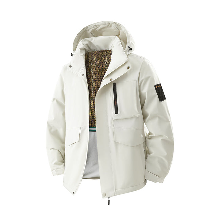 Herren Wasserdichte Outdoor-Multifunktionsjacke mit Kapuze & Fleece-Innenfutter Echoarchiv