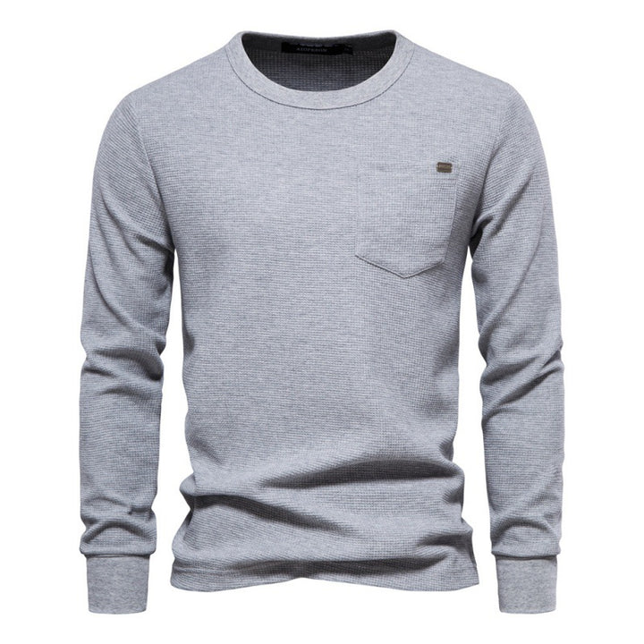 Herren Langarmshirt mit modularem Waffelstruktur und praktischer Brusttasche Echoarchiv
