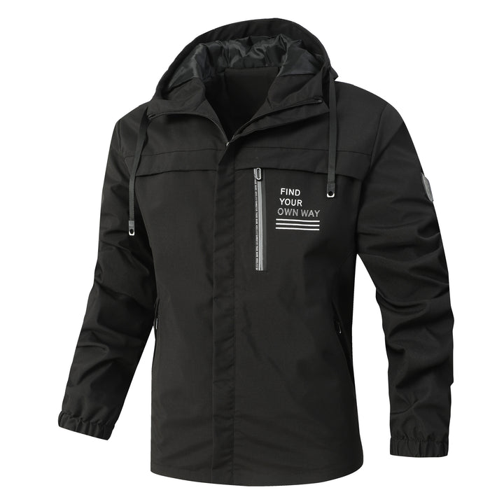 Herren leichte Jacke mit verstellbarem Kapuzenkragen Echoarchiv