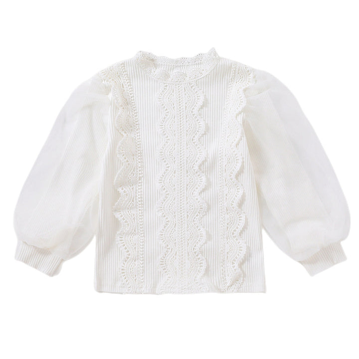 Mädchen elegante Bluse mit romantischem Spitzenbesatz Echo Archiv