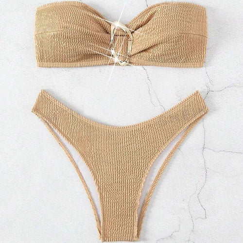 Damen Bandeau-Bikini mit modischem Knotendesign und elegantem Ringdetail Echo Archiv