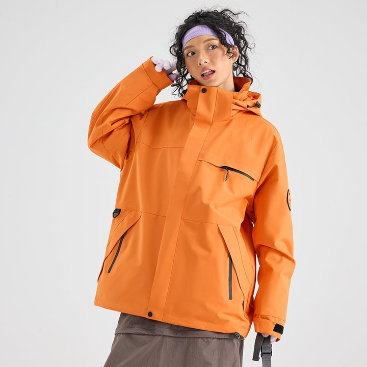 Herren Wasserdichte Outdoor-Softshelljacke mit Kapuze, hohem Stehkragen & Reißverschlusstaschen Echoarchiv