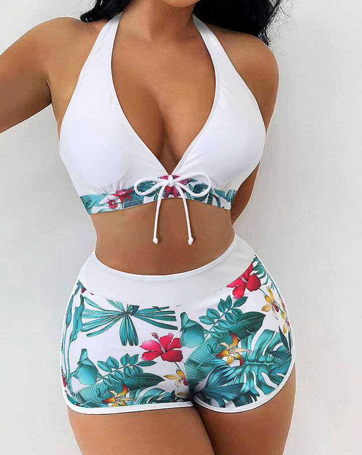 Damen Bikini-Set mit modischem Neckholder-Design und sportlichem High-Waist-Schnitt Echo Archiv