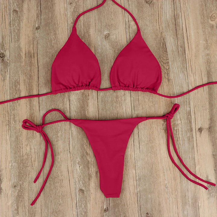 Damen Triangel-Bikini mit feinem Stoff und regulierbaren Schnürdetails Echo Archiv